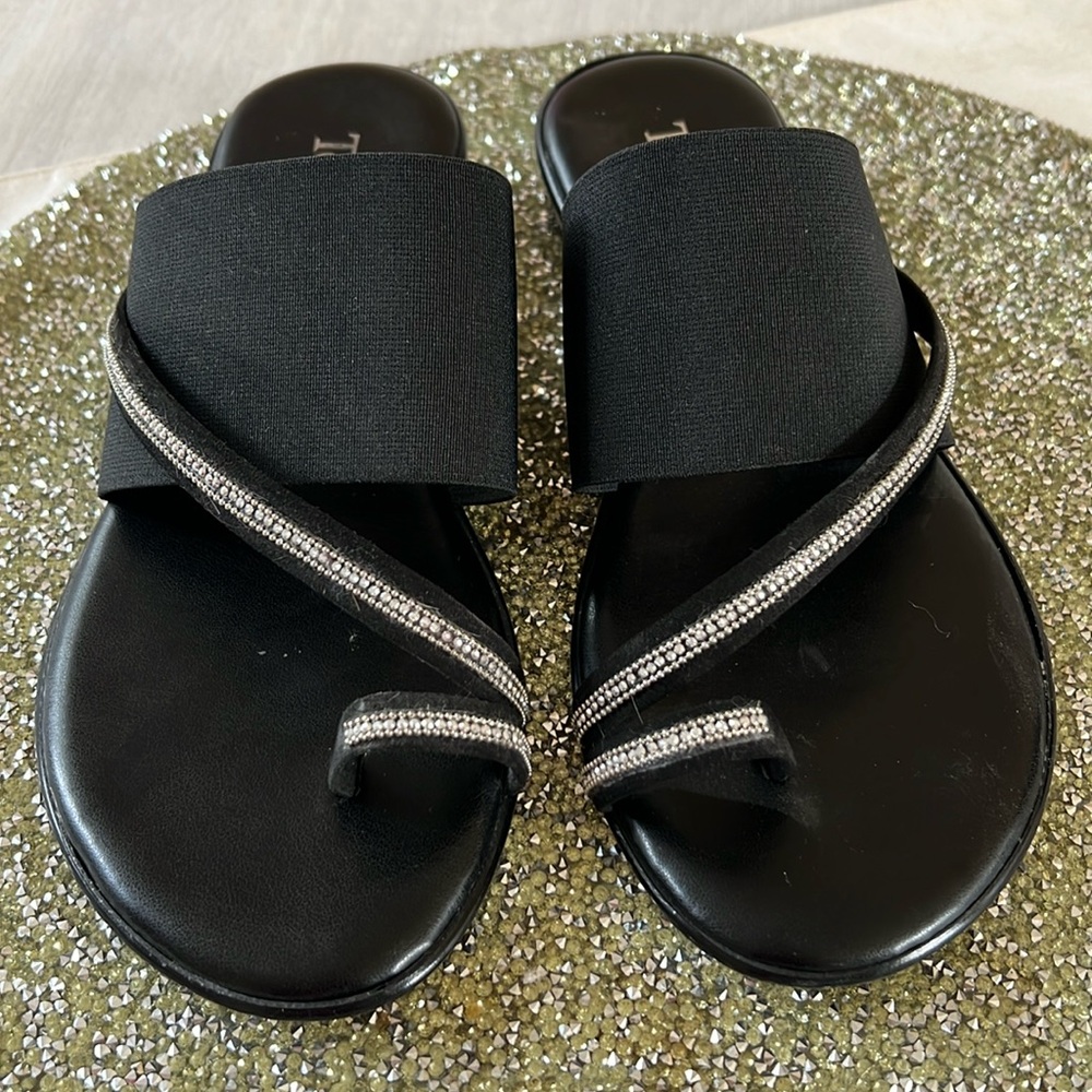 Toscanella Black Strappy sparkly sandals. Size 7 1/2. EUC